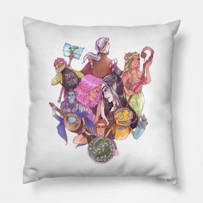 Campaign Three Party On White Throw Pillow Official Critical Role Merch